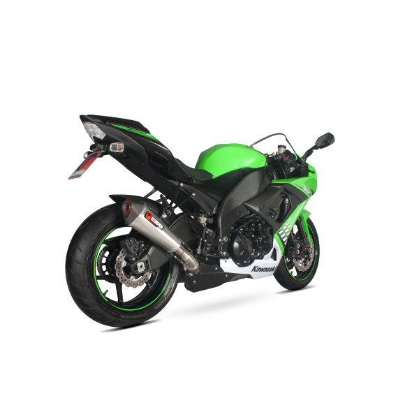 Scorpion Exhaust Kawasaki Ninja ZX-10R 2008 - 2010 Serket Taper Slip-on Brushed Stainless Steel Sleeve